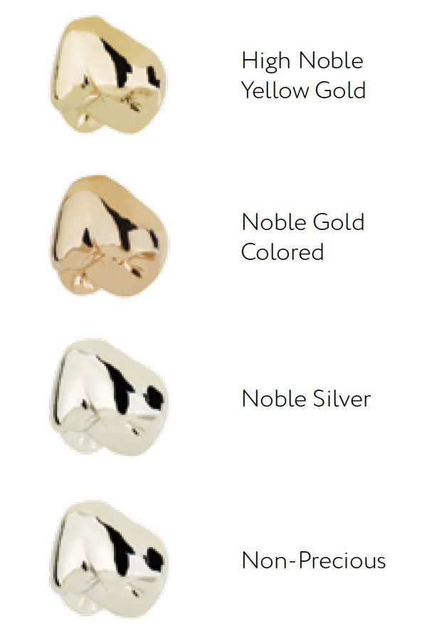 fullcastcrown_metaloptions Full Cast Crown Metal Options